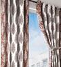 Brown Traditional Polyester 5 Ft Semisheer Eyelet Window Curtains (Set of 2)