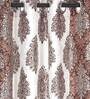 Brown Traditional Polyester 5 Ft Semisheer Eyelet Window Curtains (Set of 2)