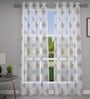Brown Traditional Polyester 7 Ft Sheer Eyelet Door Curtains (Set of 2)
