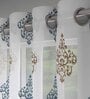 Brown Traditional Polyester 7 Ft Sheer Eyelet Door Curtains (Set of 2)