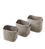Brown Polypropelyene Braided Tri Color Storage Basket