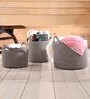 Brown Polypropylene 52 Ltr (3Pcs) Storage Basket