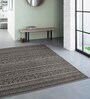 Brown Abstract Polypropylene 4 ft x 6 ft Machine Made Carpet