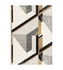 Brown Polypropylene Abstract 5 x 3 Feet Machine Made Bedside Runner