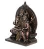 Brown Polyresin and Bronze Lord Shiva Parivar Sitting on Singhasan Idol
