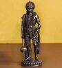 Brown Polyresin and Bronze Standing Lord Hanuman Idol with Gada/Mace