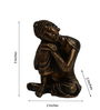 Sitting Buddha Brown Polyresin Idol