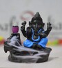 Blue Lord Ganesha Decorative Showpiece with 10 free Smoke Backflow Scented Cone Incenses