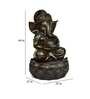 Brown Polyresin Maha Ganesha On Lotus Water Fountain