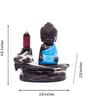 Brown Meditating Monk Buddha Smoke Fountain with 10 Backflow Cone Decorative Incense Holder