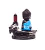 Brown Meditating Monk Buddha Smoke Fountain with 10 Backflow Cone Decorative Incense Holder