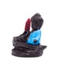 Brown Meditating Monk Buddha Smoke Fountain with 10 Backflow Cone Decorative Incense Holder
