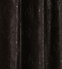 Brown Poleyster Floral 7 Feet Semi Transperency Ring Top Door Curtains 2Pcs