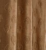 Brown Poleyster Floral 9 Feet Semi Transperency Ring Top Long Door Curtains 2Pcs