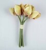 Brown Polyurethane Cymbedium Orchids Bunche Artificial Flowers