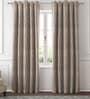Brown Abstract Polyester 7 Ft Semisheer Eyelet Door Curtains (Set of 2)