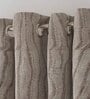 Brown Abstract Polyester 7 Ft Semisheer Eyelet Door Curtains (Set of 2)