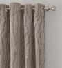 Brown Abstract Polyester 7 Ft Semisheer Eyelet Door Curtains (Set of 2)