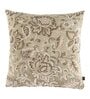 Brown Floral Polyester 16 x 16 Inches Cushion Cover