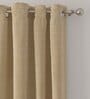 Brown Solid Polyester 7 Ft Blackout Eyelet Door Curtains (Set of 2)