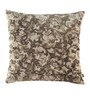 Brown Floral Poly Viscose 16 x 16 Inches Cushion Covers (Set of 2)