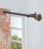 Brown Pomegranate Iron Expandable 1 Curtain Rod with Accessories ( 36 to 66 Inches)