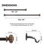 Brown Pomegranate Iron Expandable 1 Curtain Rod with Accessories ( 36 to 66 Inches)