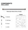 Brown Pomegranate Iron Expandable 1 Curtain Rod with Accessories ( 36 to 66 Inches)