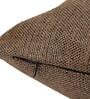 Brown Solid Jute 18 x 18 Inches Cushion Covers (Set of 2)