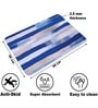 Blue Strip Printed Rubber 22x14 Inches Anti Skid Bath Mat