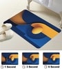Blue Printed Rubber 22x14 Inches Anti Skid Bath Mat