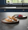 Brown Quarter Plates Set of 2