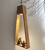 Dark Papier-Mache Brown Wood Hanging Light
