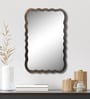 Brown Rectangle Metal Wall Hanging Mirror