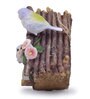 Brown Resin Bird House with 2 Birds
