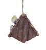 Brown Resin Bird House with 2 Birds