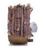 Brown Resin Bird House with 2 Birds
