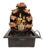 Brown Resin Shiv, Parvati And Ganesh Indoor Water Fountain