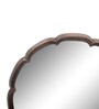 Brown Round Metal Wall Hanging Mirror