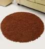 Brown Solid Cotton 35x35 Inches AntiSkid Bath Mat