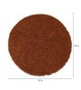 Brown Solid Cotton 35x35 Inches AntiSkid Bath Mat