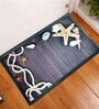 Brown Rubber Abstract 3D Printed 15x23 inches Anti skid Doormat
