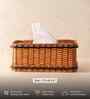 Brown Rustic Charm Tissue Box Handcrafted From Willow Wicker And Wood