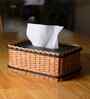 Brown Rustic Charm Tissue Box Handcrafted From Willow Wicker And Wood