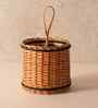 Brown Rustic Charm Wicker & Wood Handcrafted Cutlery Holder