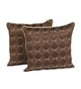 Brown Satin Abstract 16x16 inches Cushion Covers (Pack of 2)