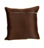 Brown Satin Abstract 16x16 inches Cushion Covers (Pack of 2)