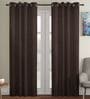 Brown Satin Solid 7FT Light Filtering Eyelet Door Curtains (Pack of 2)