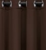 Brown Satin Solid 7FT Light Filtering Eyelet Door Curtains (Pack of 2)