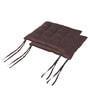 Satin Brown Cotton Filled 16X16 Inch Chair Pads (Set Of 2)